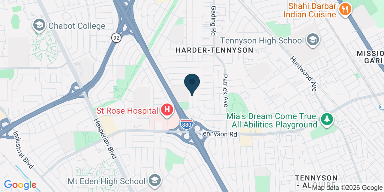 Map showing Hayward, Alameda County, CA