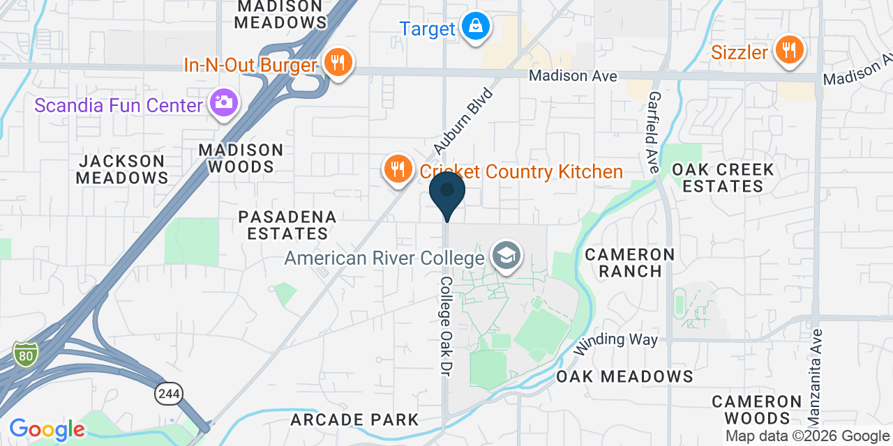 Map showing North Highlands, Sacramento County, CA