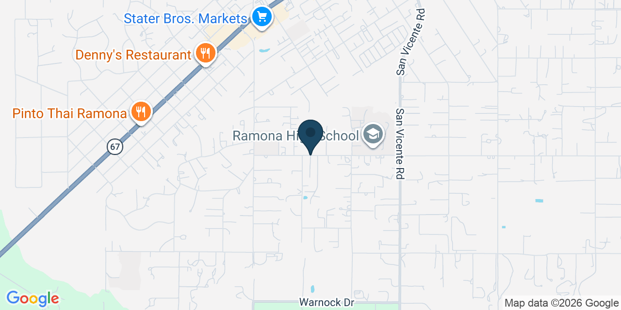 Map showing Ramona, San Diego County, CA