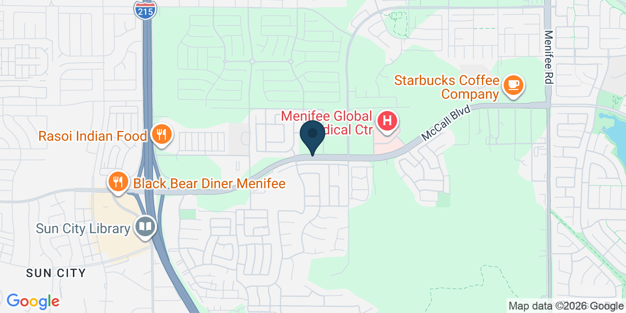 Map showing Menifee, Riverside County, CA
