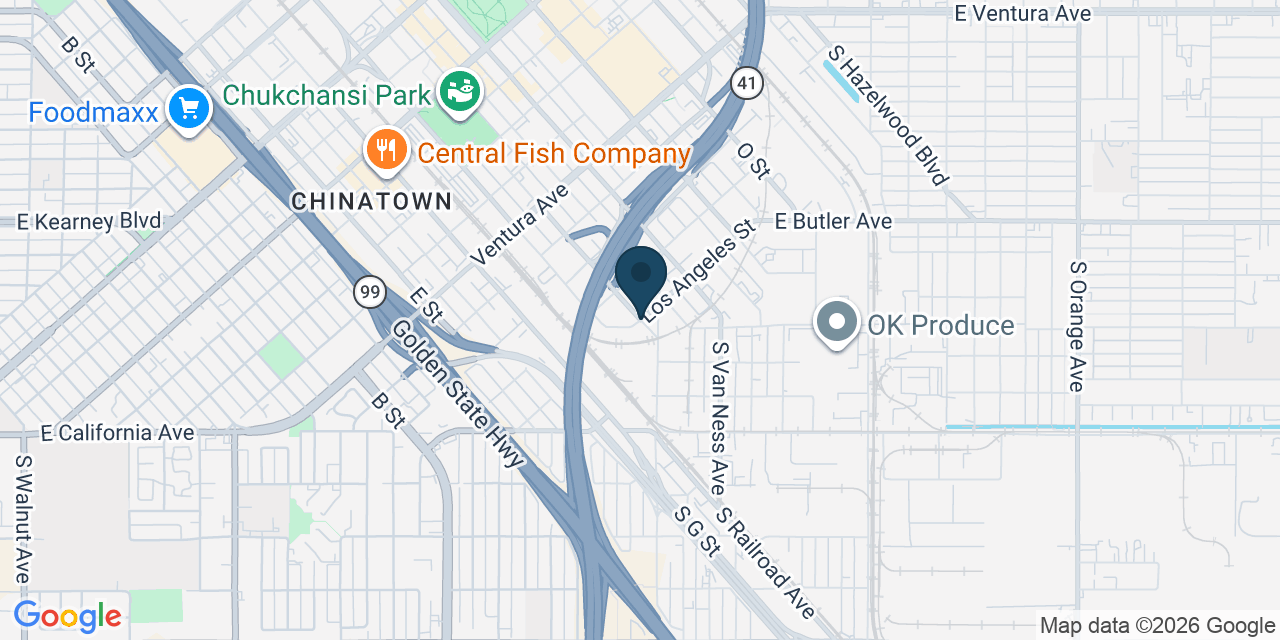 Map showing Fresno, Fresno County, CA