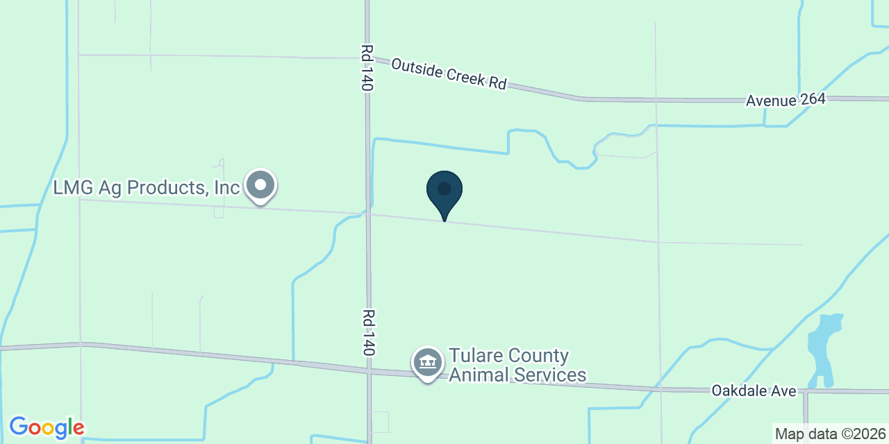 Map showing Tulare County, CA