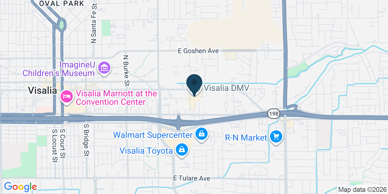 Map showing Visalia, Tulare County, CA