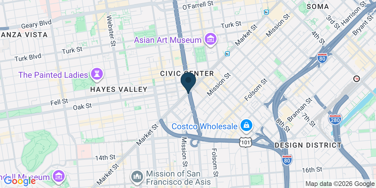 Map showing San Francisco, San Francisco County, CA
