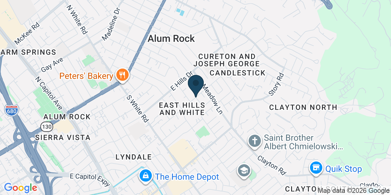 Map showing Alum Rock, Santa Clara County, CA