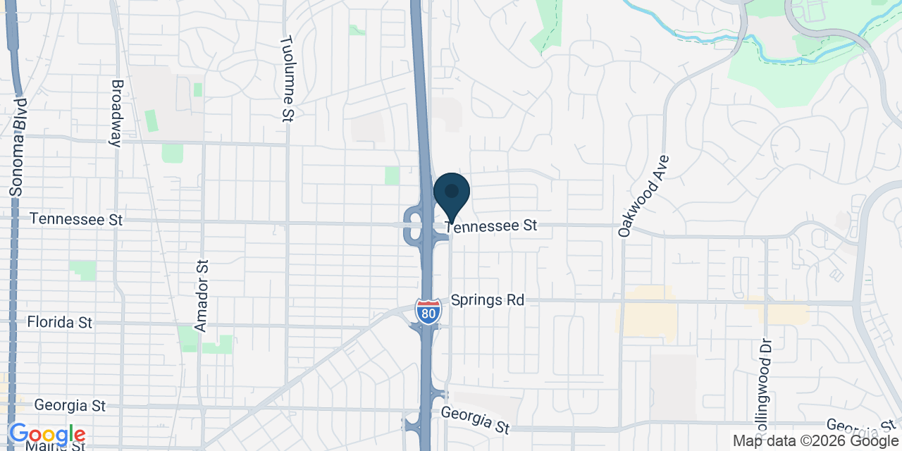 Map showing Vallejo, Solano County, CA