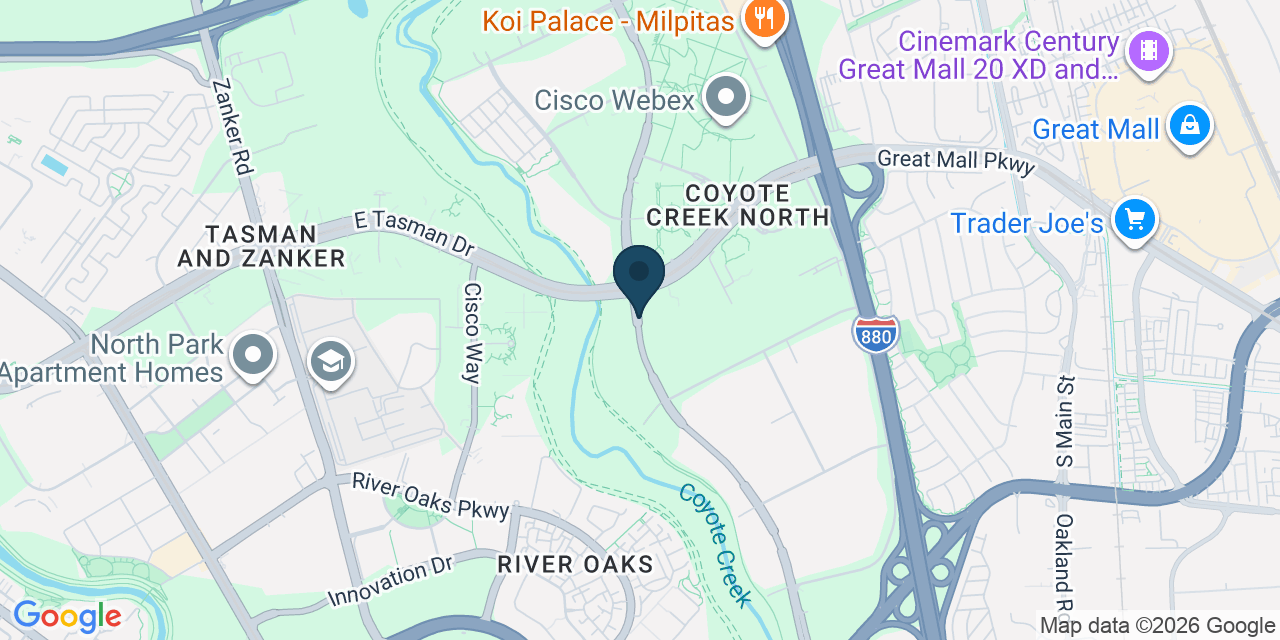 Map showing Milpitas, Santa Clara County, CA