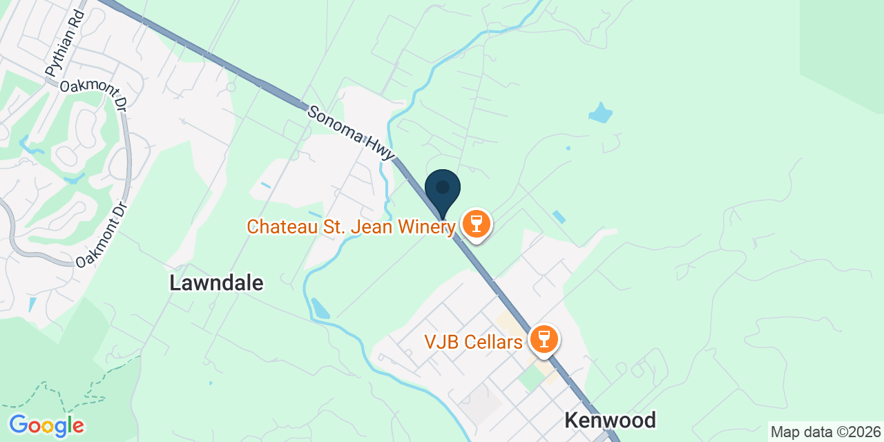 Map showing Kenwood, Sonoma County, CA