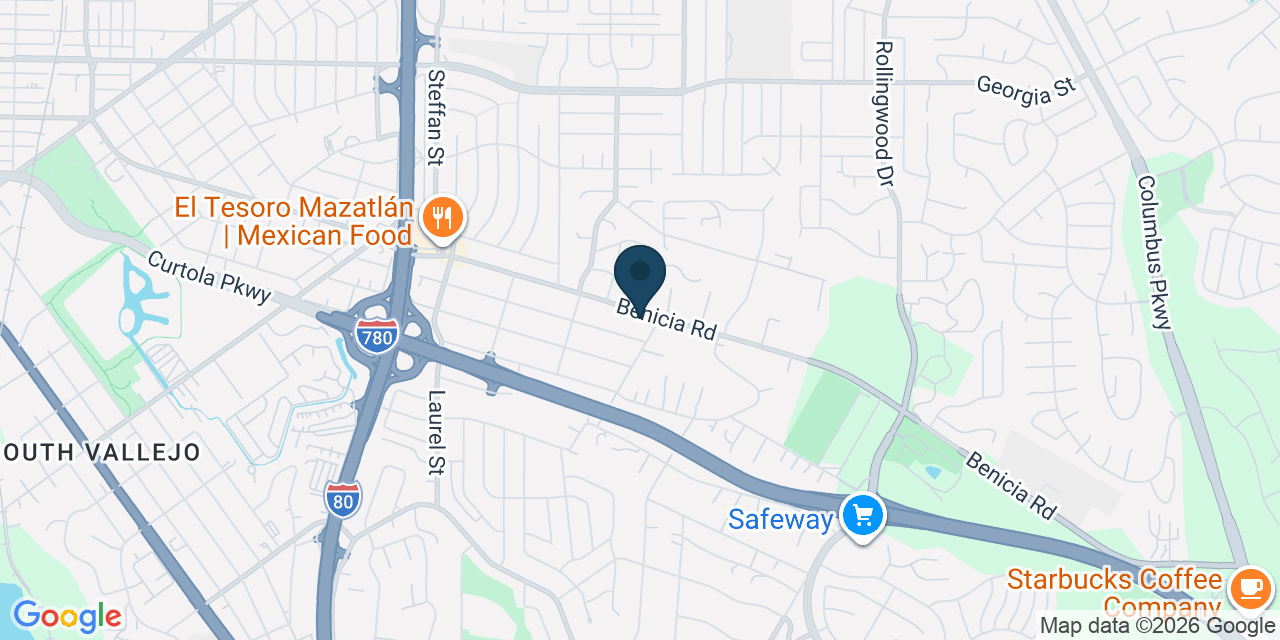 Map showing Vallejo, Solano County, CA