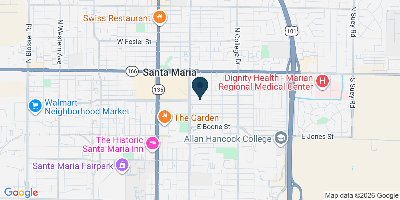 Map showing Santa Maria, Santa Barbara County, CA