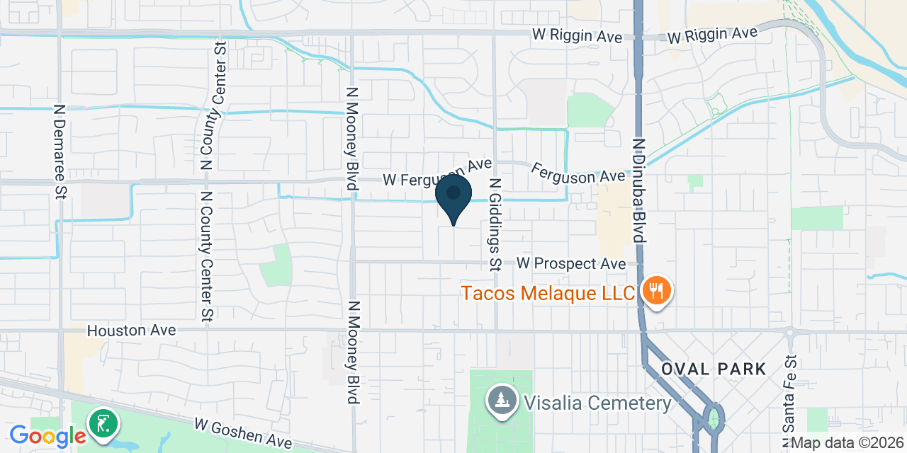 Map showing Visalia, Tulare County, CA