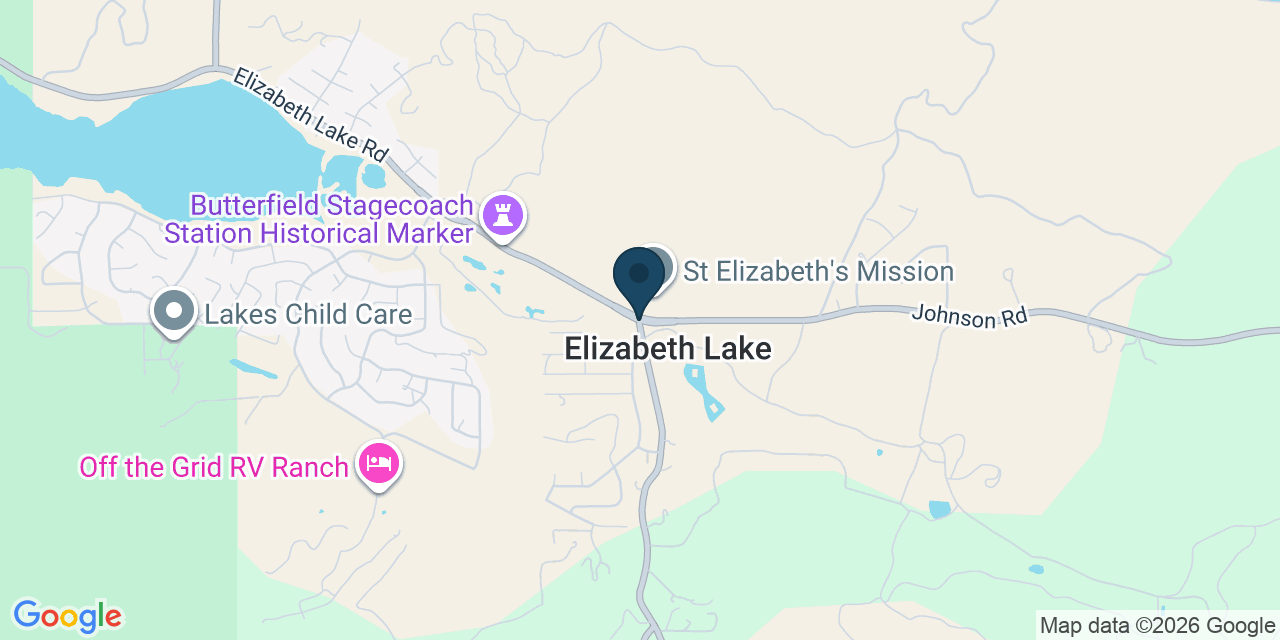 Map showing Elizabeth Lake, Los Angeles County, CA