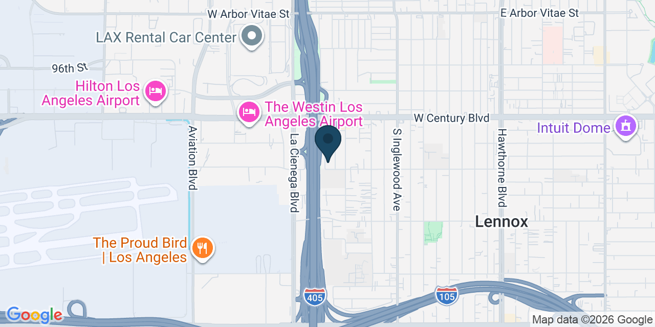 Map showing Lennox, Los Angeles County, CA