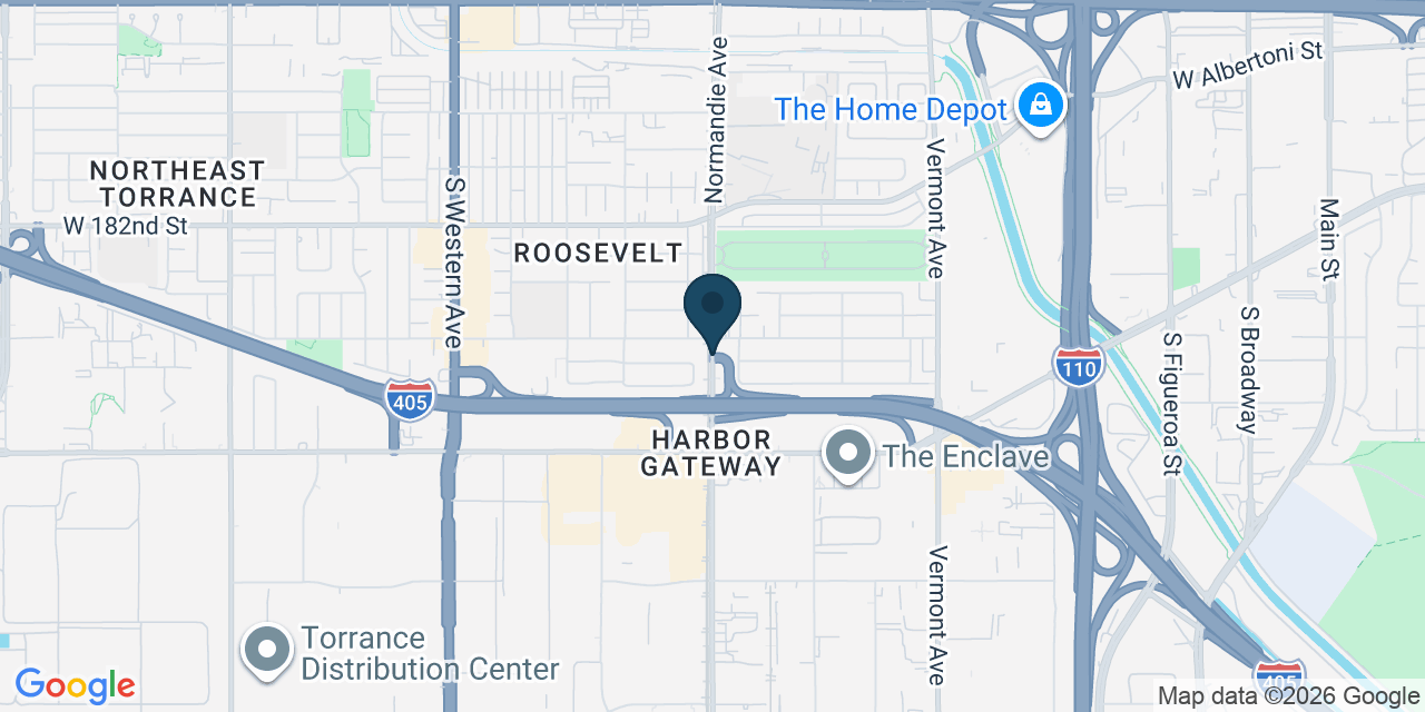 Map showing Gardena, Los Angeles County, CA