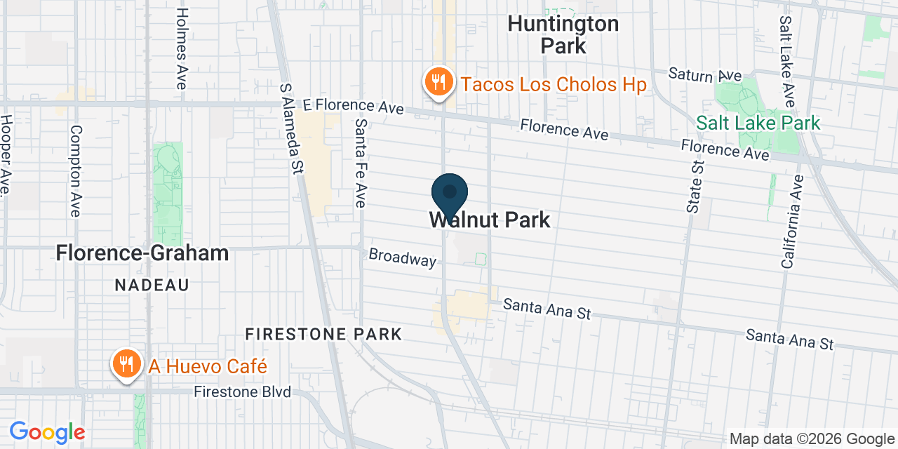 Map showing Walnut Park, Los Angeles County, CA