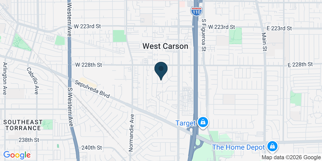 Map showing Torrance, Los Angeles County, CA