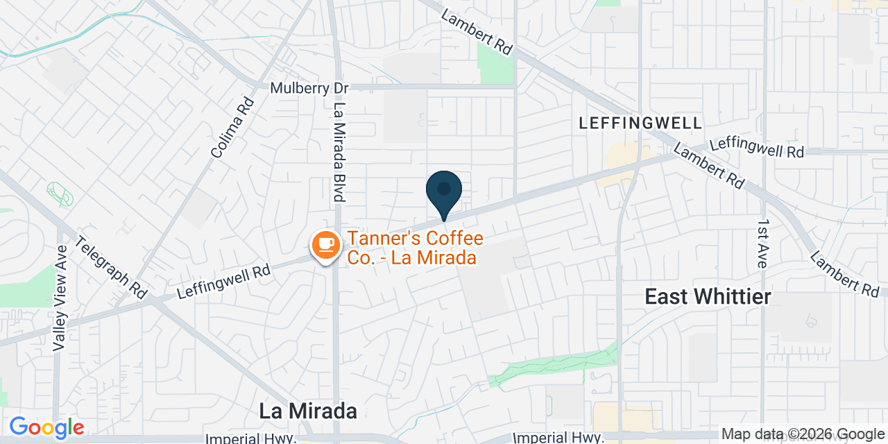 Map showing South Whittier, Los Angeles County, CA