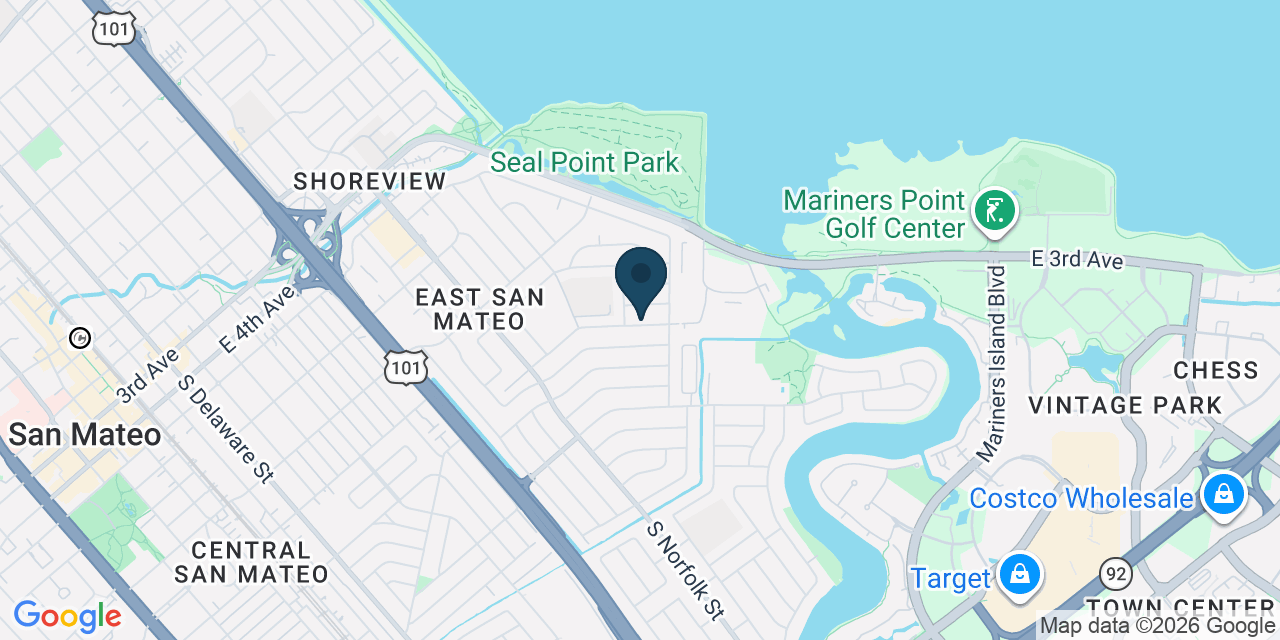 Map showing San Mateo, San Mateo County, CA