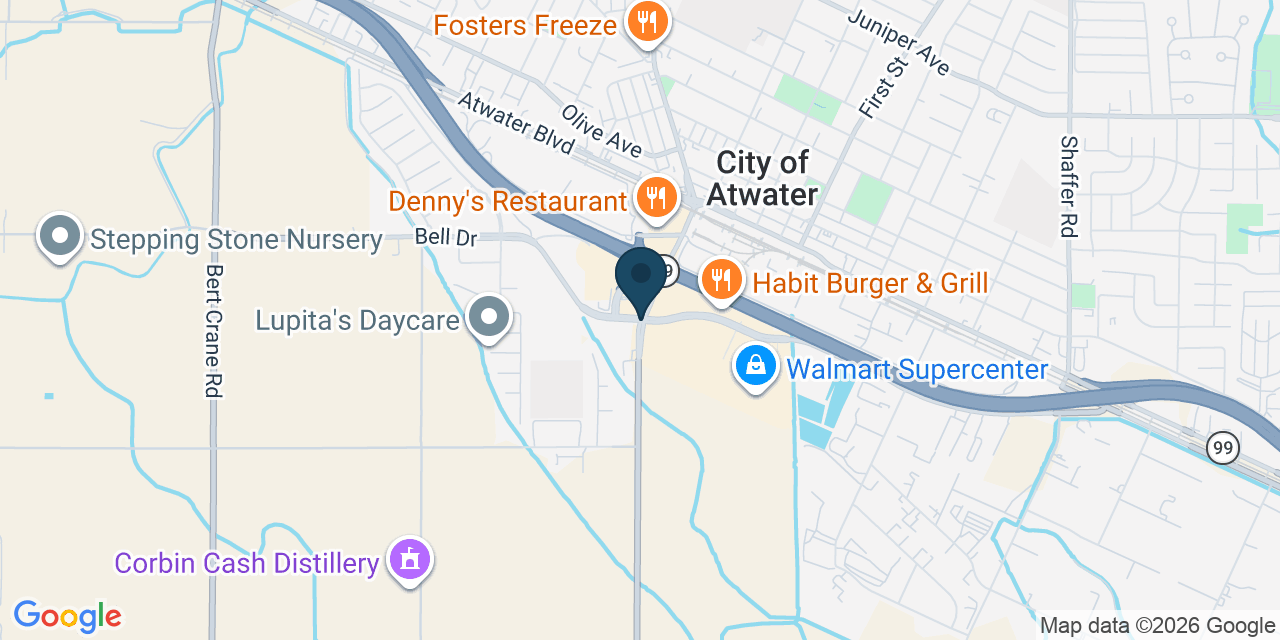 Map showing City of Atwater, Merced County, CA