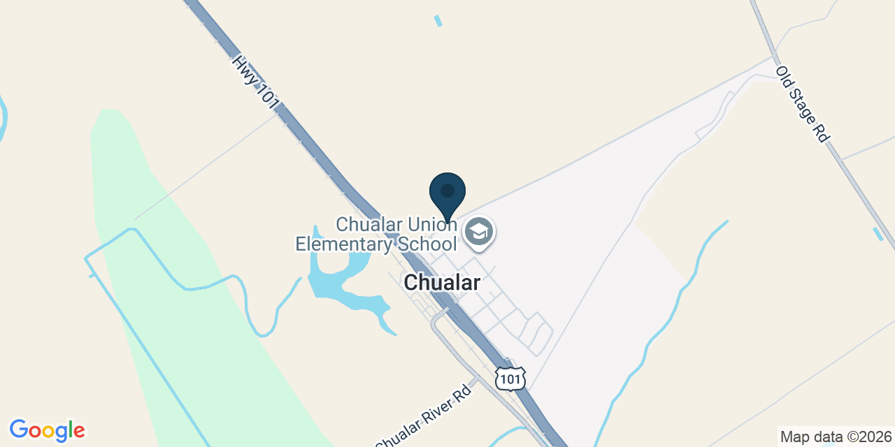 Map showing Chualar, Monterey County, CA