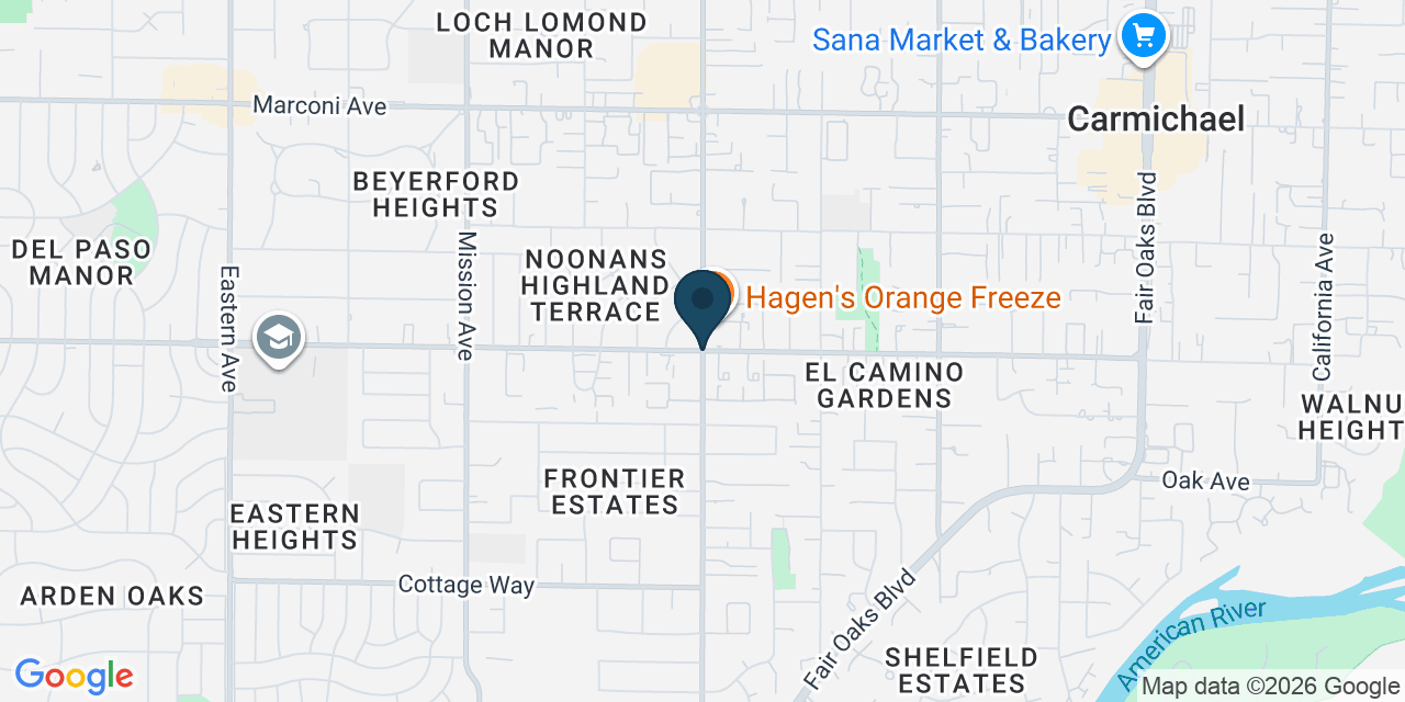 Map showing Carmichael, Sacramento County, CA