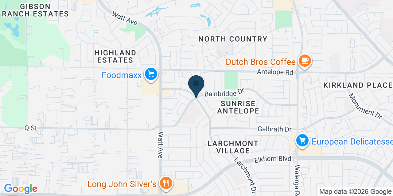Map showing North Highlands, Sacramento County, CA