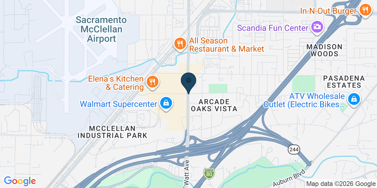Map showing North Highlands, Sacramento County, CA