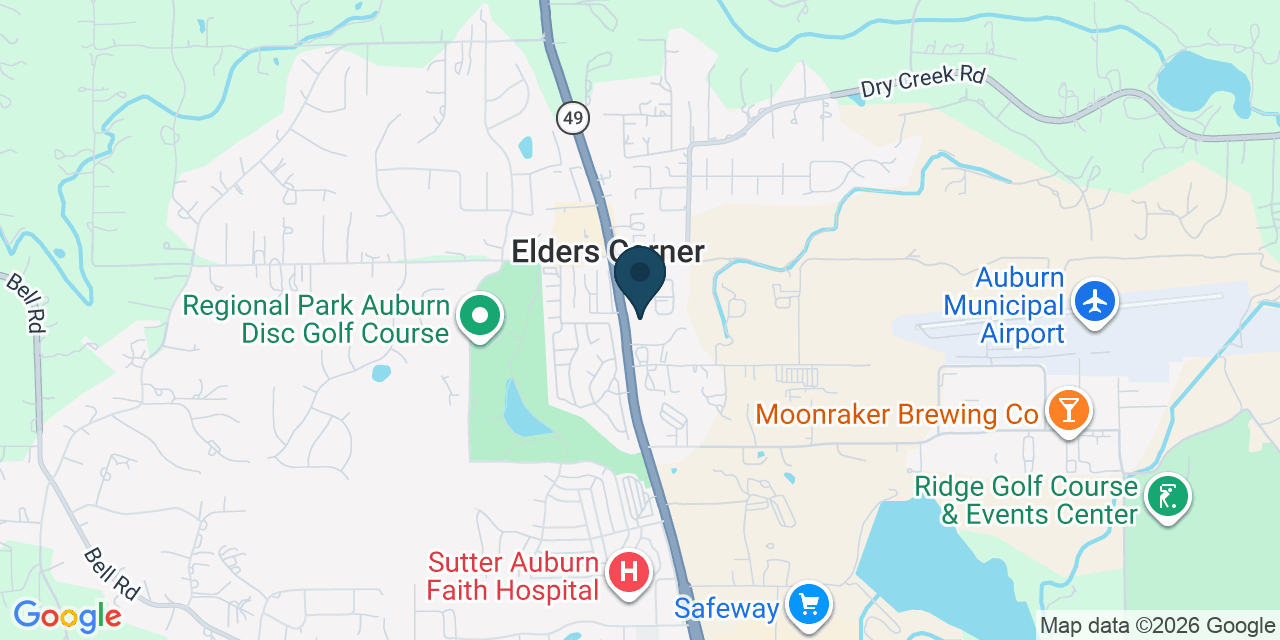 Map showing Auburn, Placer County, CA