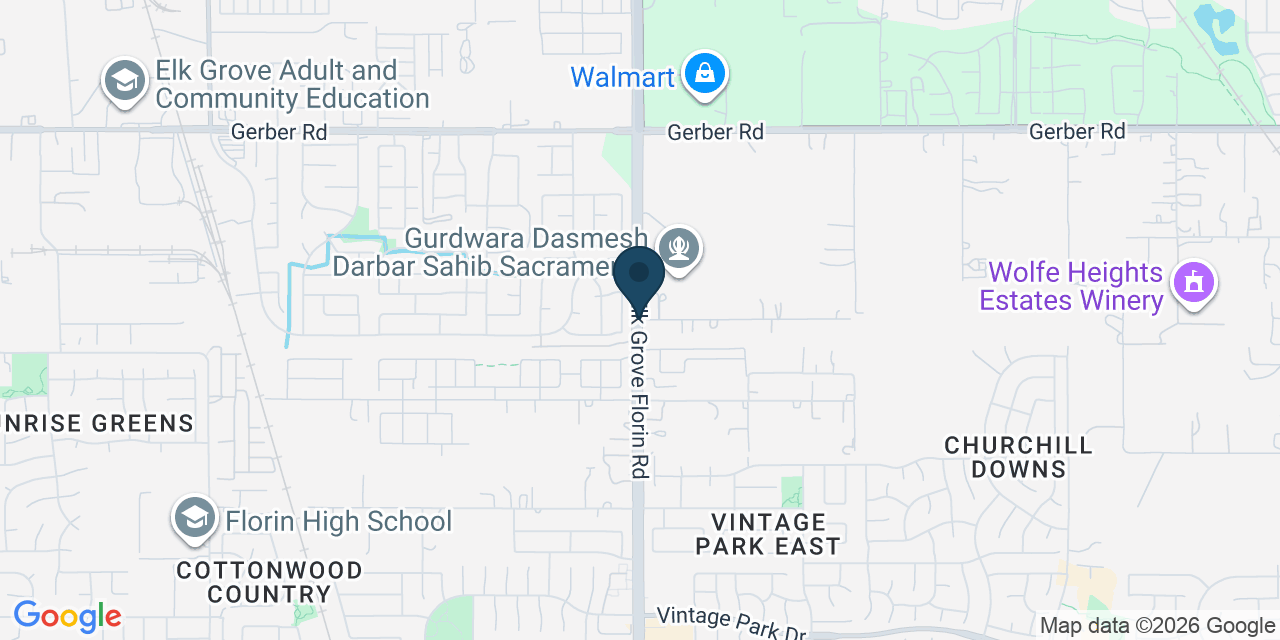 Map showing Vineyard, Sacramento County, CA