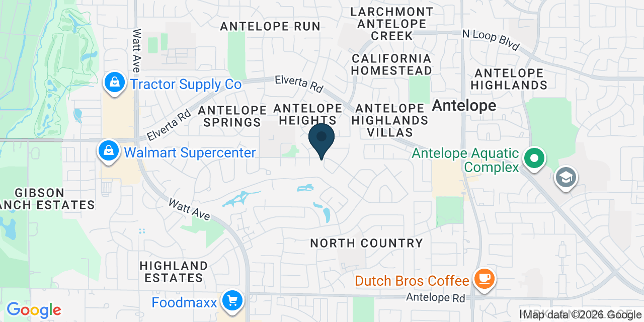 Map showing Antelope, Sacramento County, CA