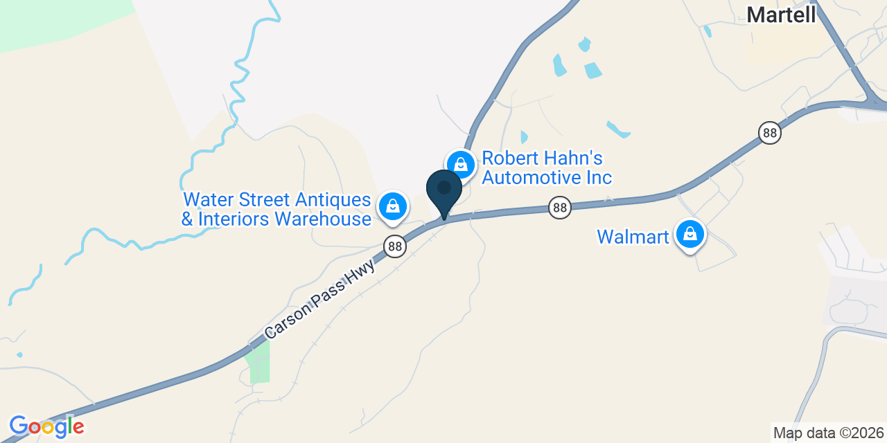 Map showing Sutter Creek, Amador County, CA