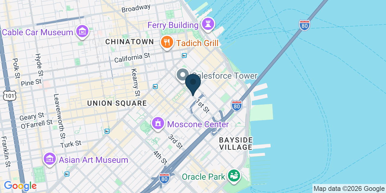 Map showing San Francisco, San Francisco County, CA