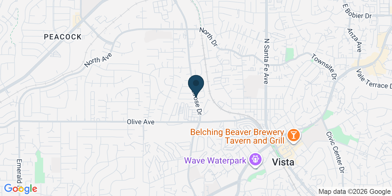 Map showing Vista, San Diego County, CA