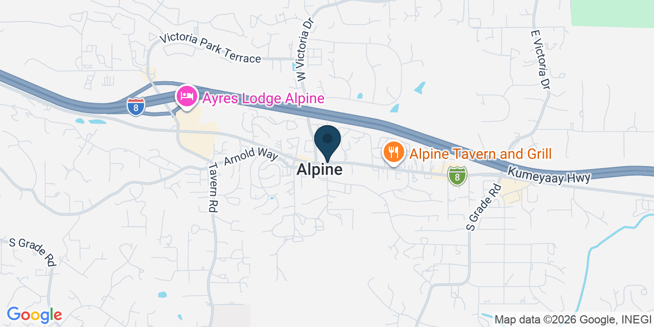 Map showing Alpine, San Diego County, CA