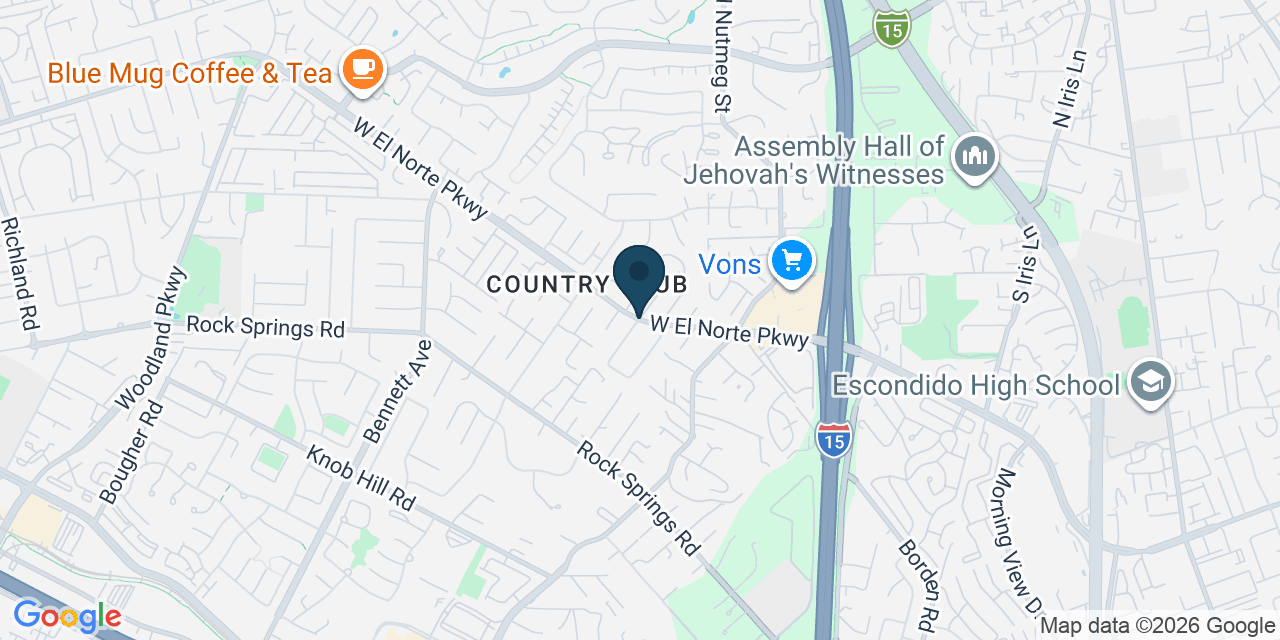 Map showing Country Club, San Diego County, CA