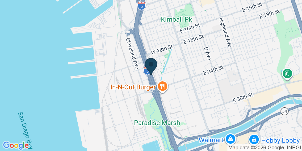 Map showing National City, San Diego County, CA