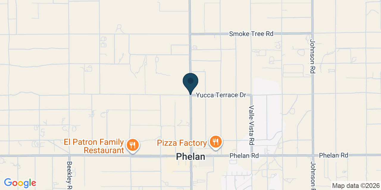 Map showing Phelan, San Bernardino County, CA