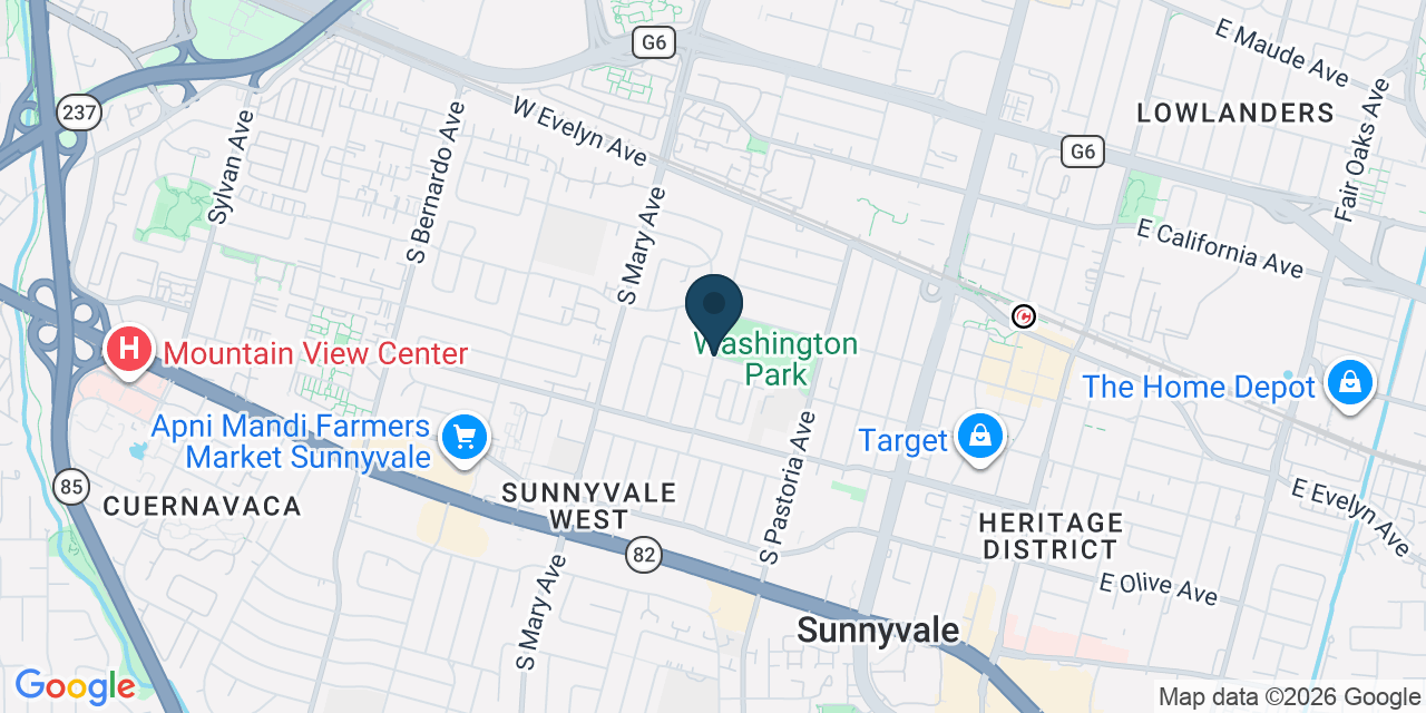 Map showing Sunnyvale, Santa Clara County, CA