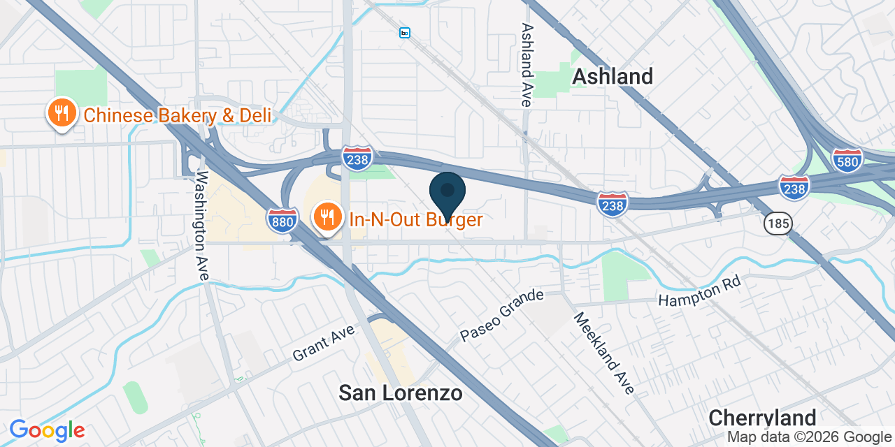 Map showing San Lorenzo, Alameda County, CA