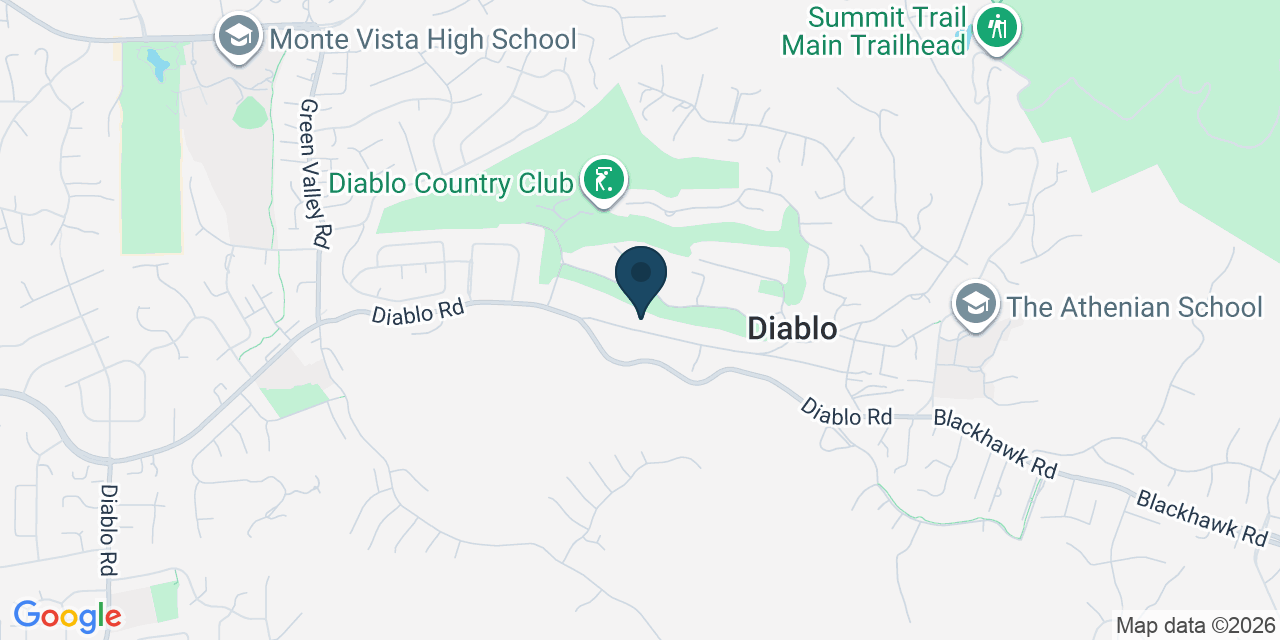 Map showing Diablo, Contra Costa County, CA