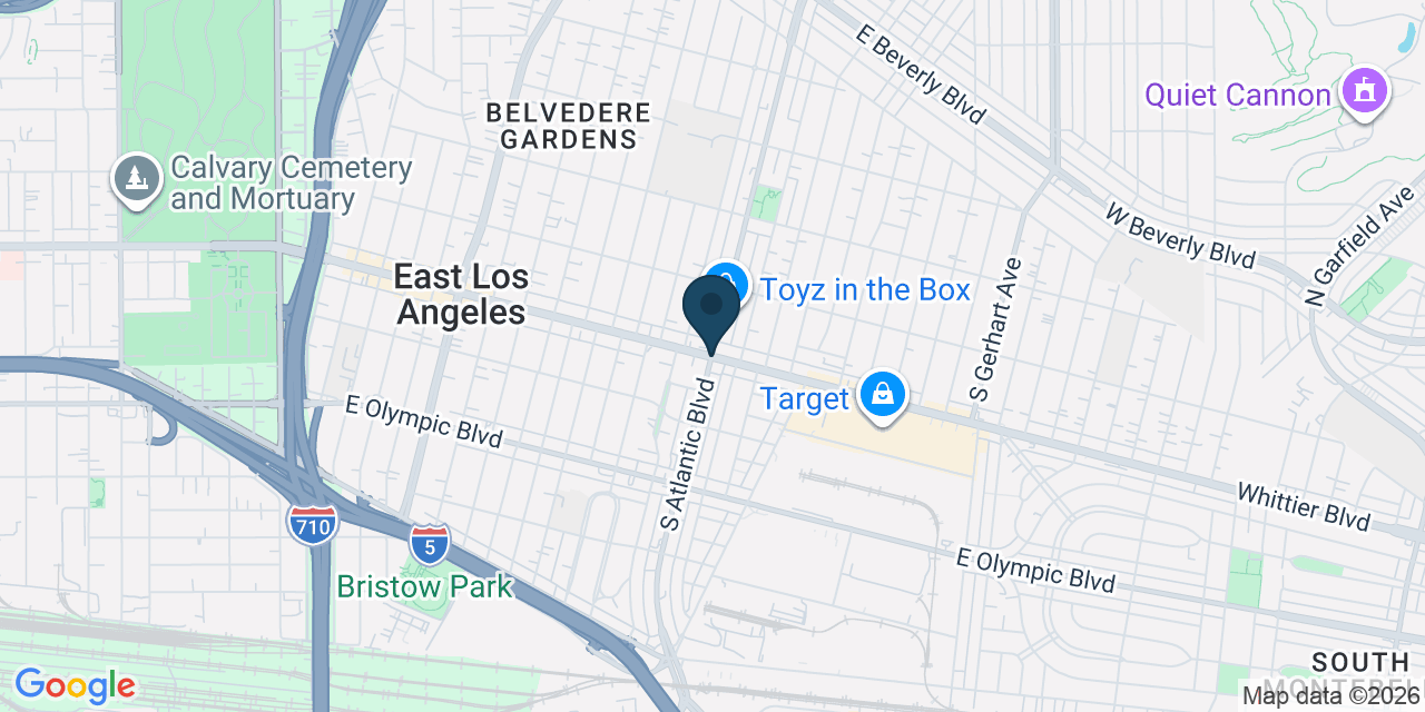 Map showing East Los Angeles, Los Angeles County, CA