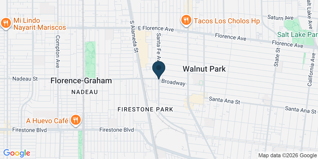 Map showing Florence-Graham, Los Angeles County, CA