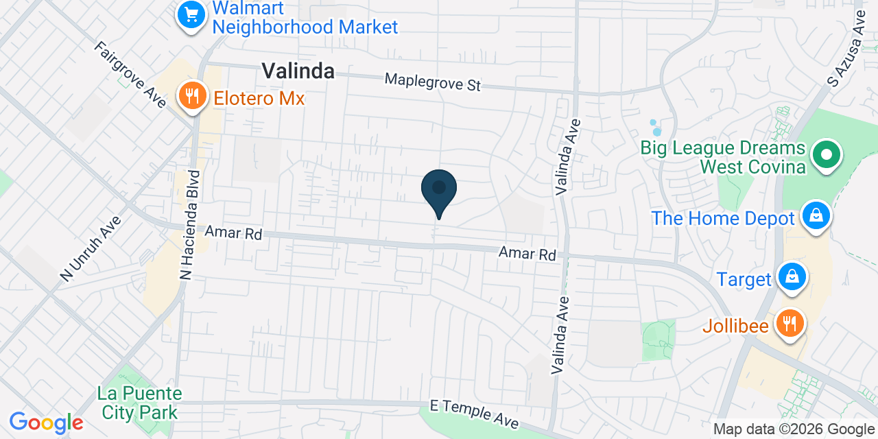 Map showing La Puente, Los Angeles County, CA