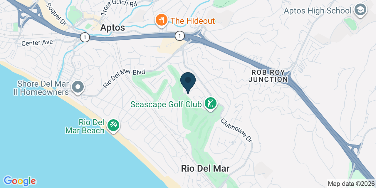 Map showing Aptos, Santa Cruz County, CA