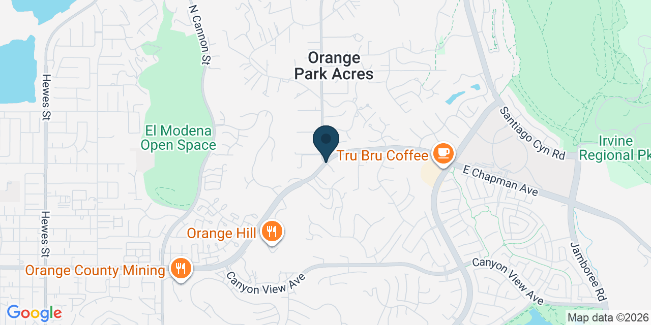 Map showing Orange County, CA
