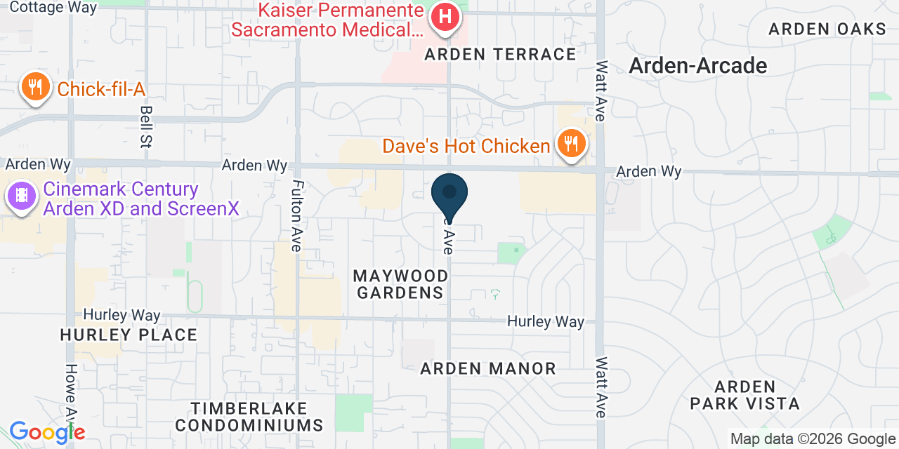 Map showing Arden-Arcade, Sacramento County, CA