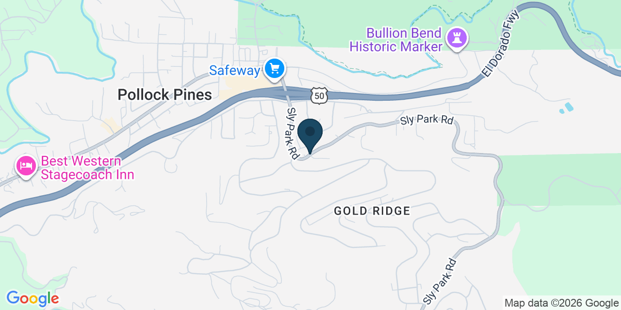 Map showing Pollock Pines, El Dorado County, CA
