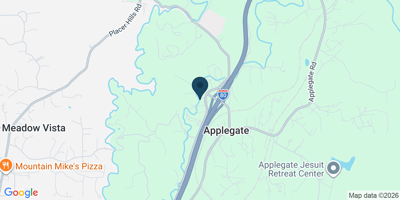 Map showing Applegate, Placer County, CA