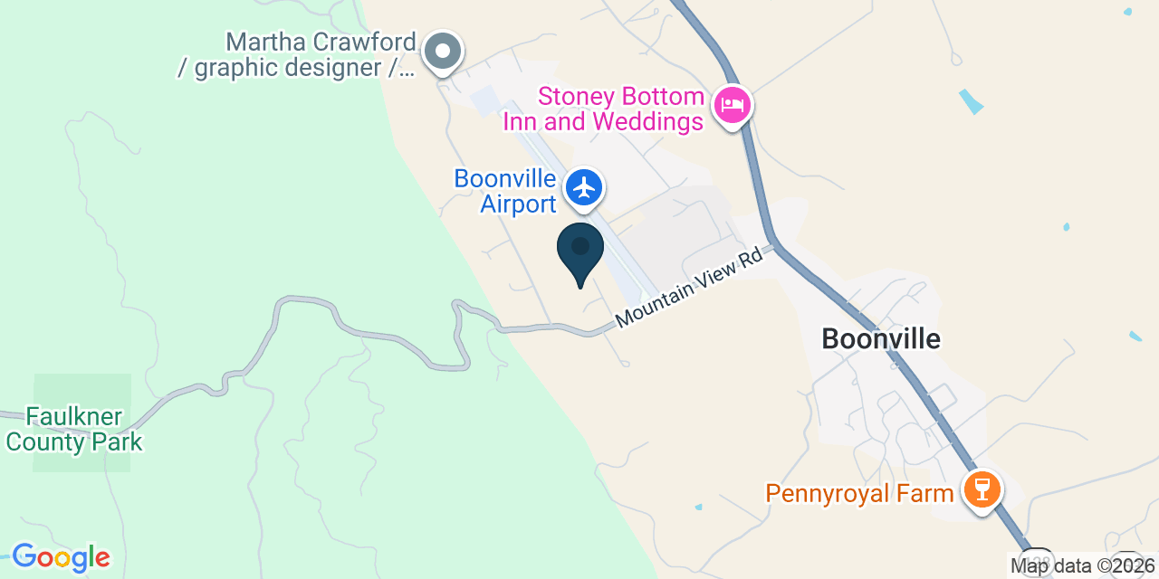 Map showing Boonville, Mendocino County, CA