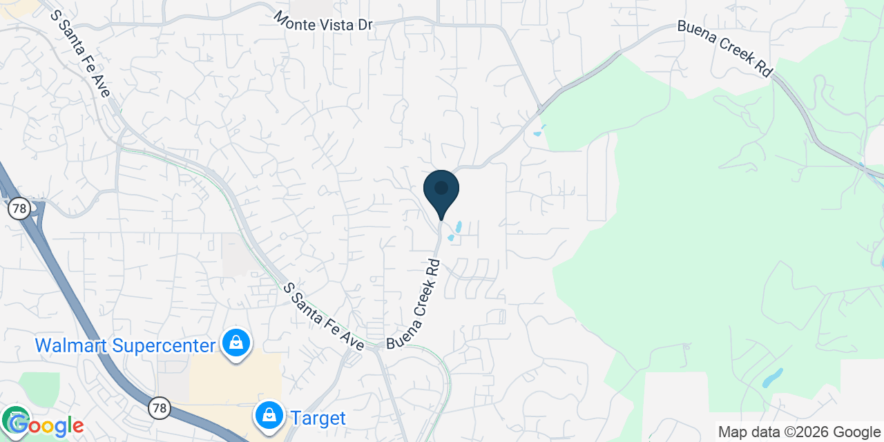 Map showing San Diego County, CA